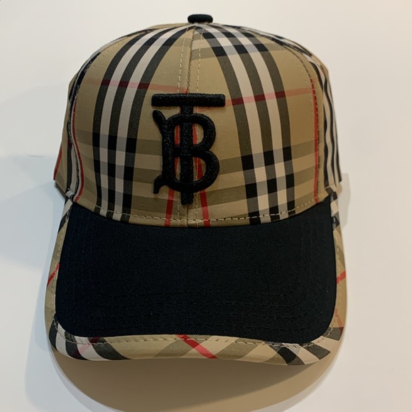 Plaid TB Burberry Hat - Picture 1 of 8